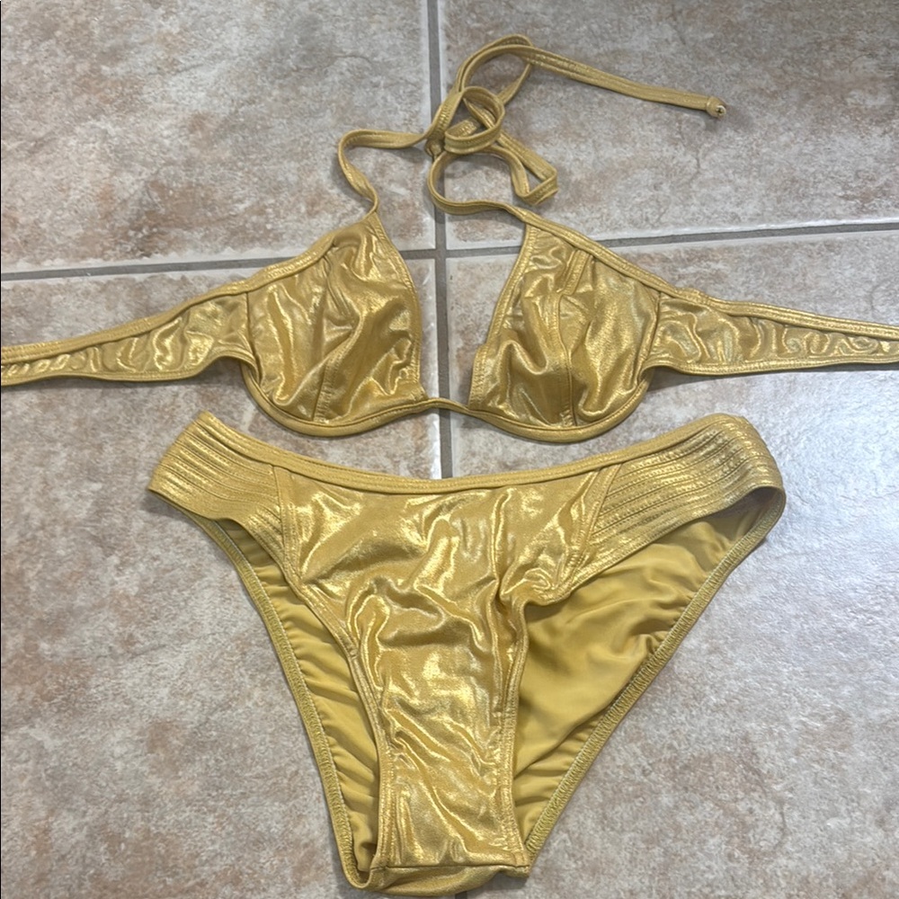 NWOT Gold Bikini Set